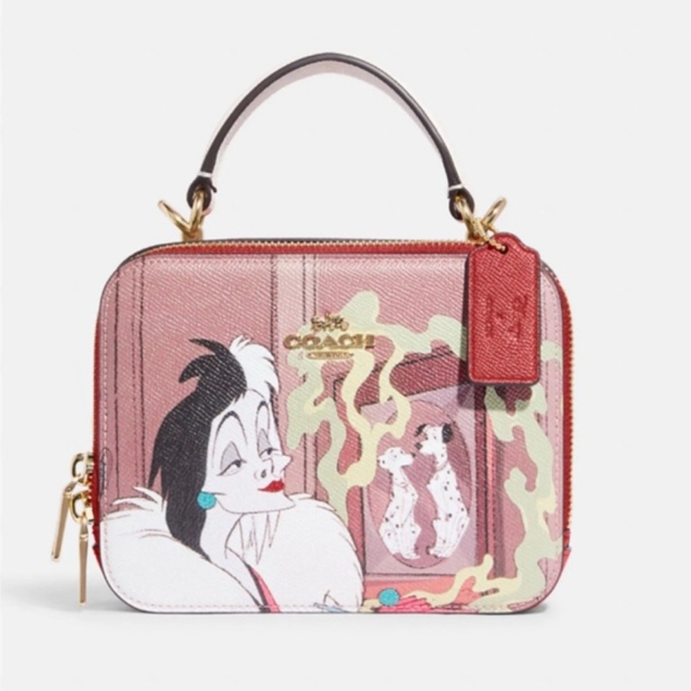 Coach Pink and White Mini Bag with Artistic Design